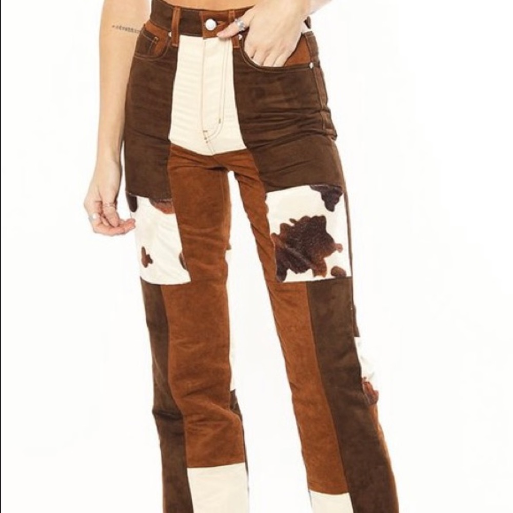 COPY - Revice Denim High Rise High Waisted Limited Edition Cow Print Pants NEVE…